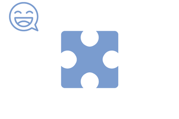 Hellblaues Puzzleteil mit Icon Smiley