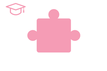 Rosafarbenes Puzzleteil mit Icon Fortbildung